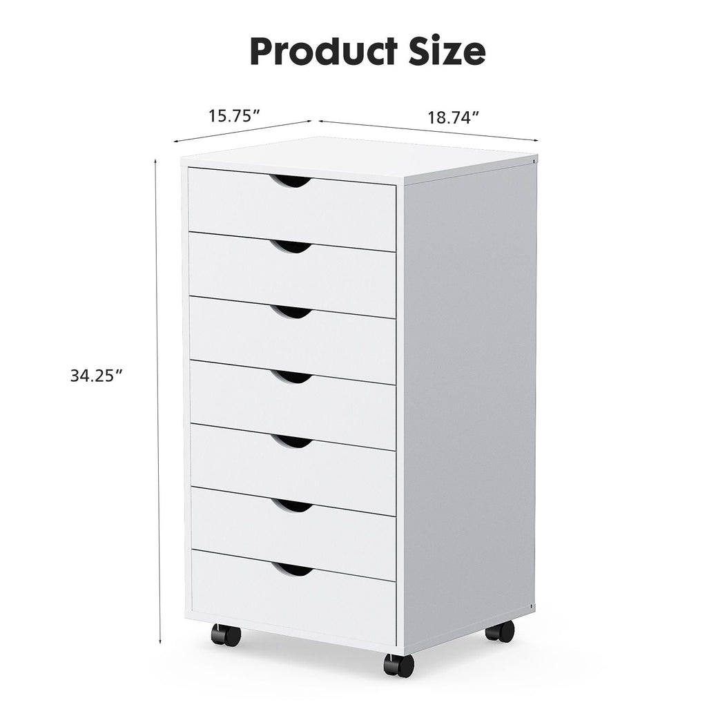 Storage Cabinet Dressers with Wheels Mobile Organizer Drawers for Office, Bedroom, Home - Cool Brand Designs