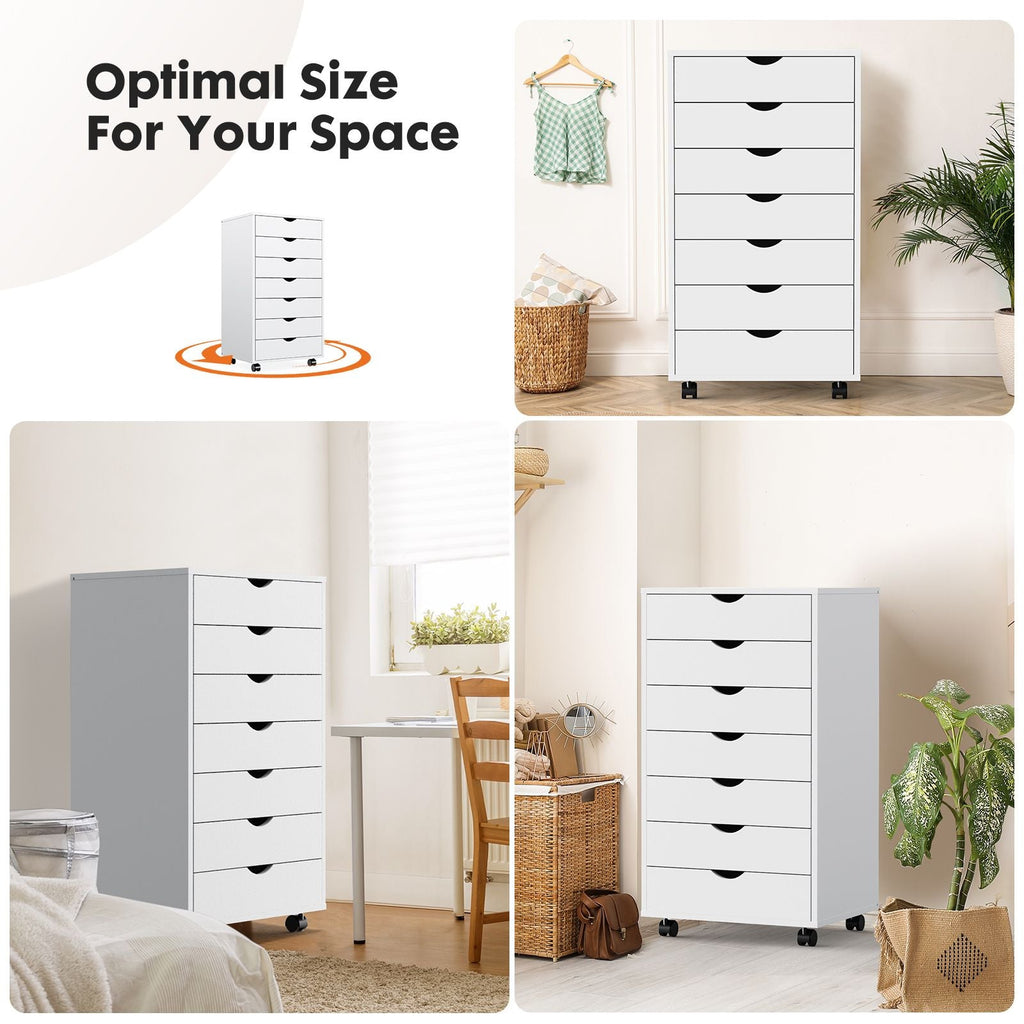 Storage Cabinet Dressers with Wheels Mobile Organizer Drawers for Office, Bedroom, Home - Cool Brand Designs