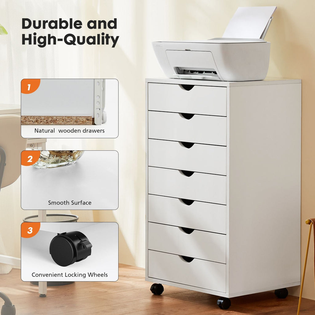 Storage Cabinet Dressers with Wheels Mobile Organizer Drawers for Office, Bedroom, Home - Cool Brand Designs