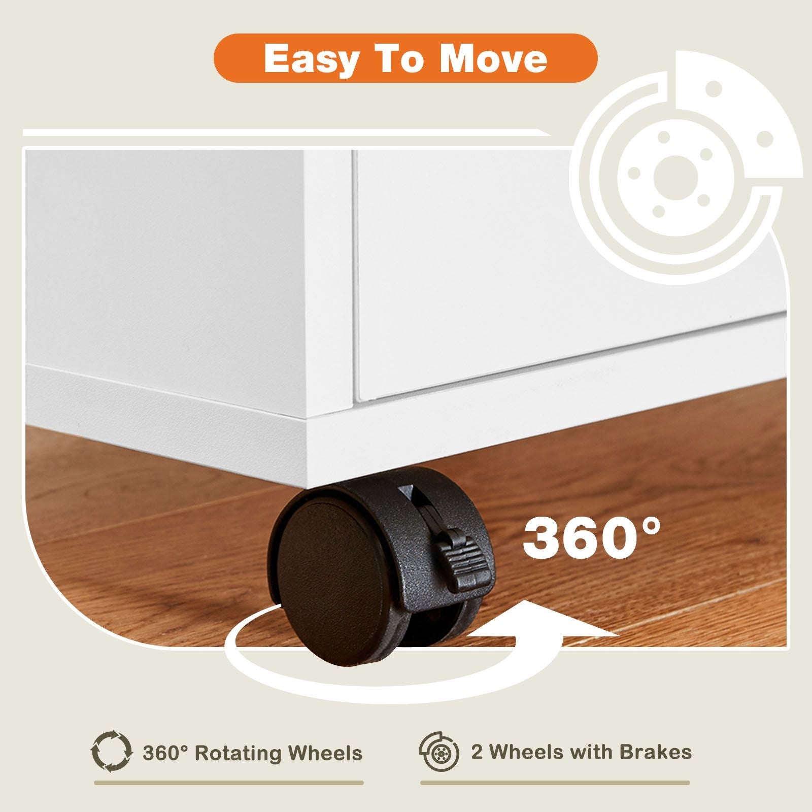 Storage Cabinet Dressers with Wheels Mobile Organizer Drawers for Office, Bedroom, Home - Cool Brand Designs