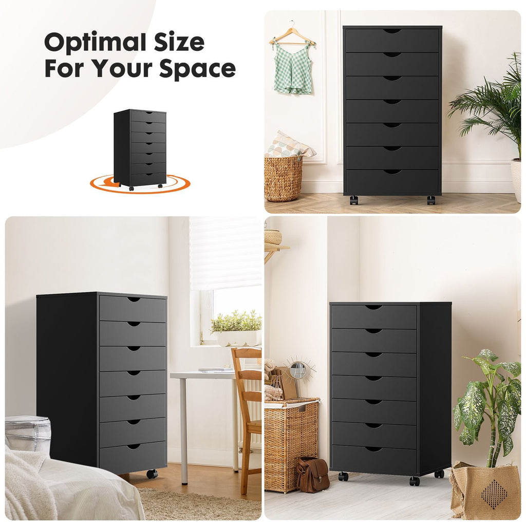 Storage Cabinet Dressers with Wheels Mobile Organizer Drawers for Office, Bedroom, Home - Cool Brand Designs
