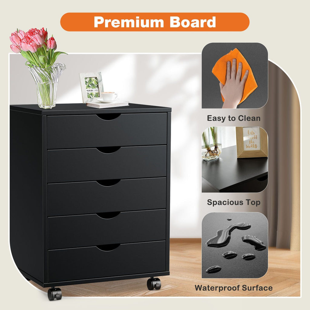 Storage Cabinet Dressers with Wheels Mobile Organizer Drawers for Office, Bedroom, Home - Cool Brand Designs