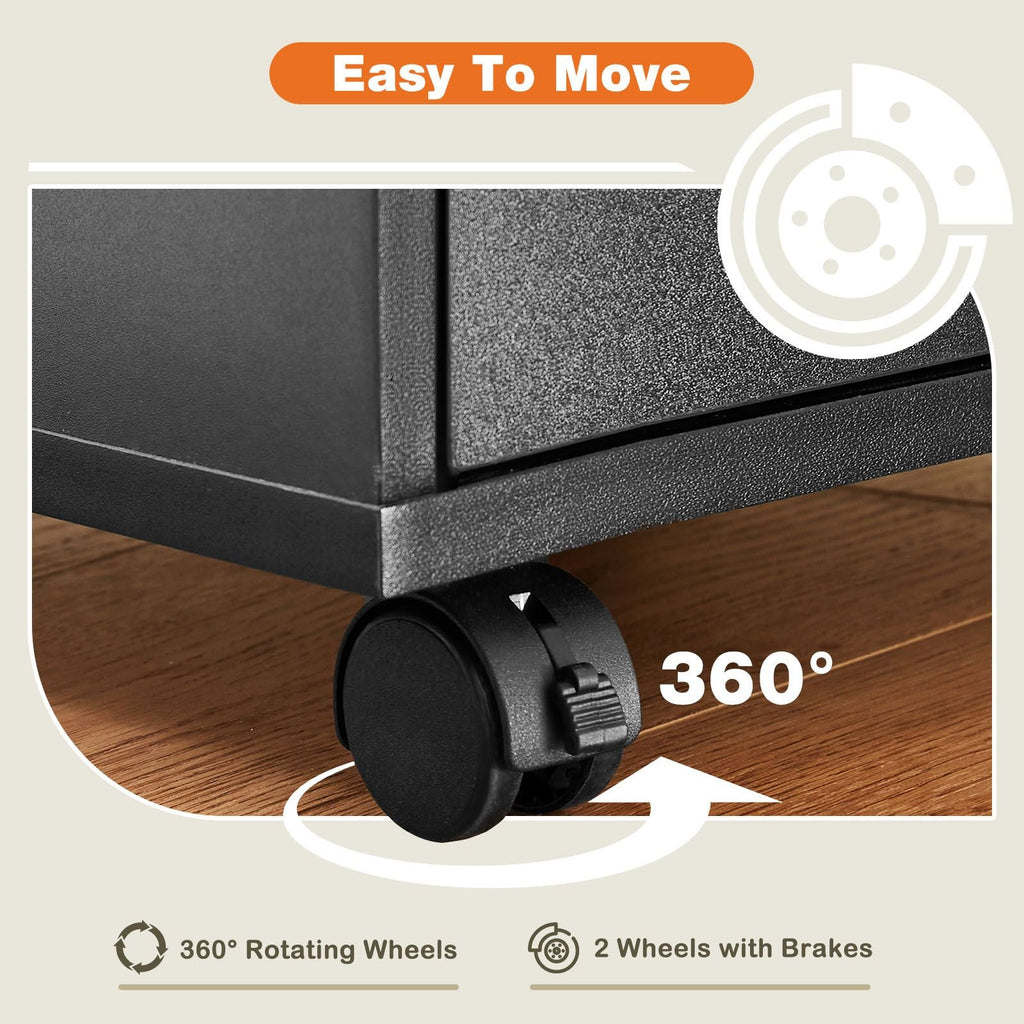 Storage Cabinet Dressers with Wheels Mobile Organizer Drawers for Office, Bedroom, Home - Cool Brand Designs