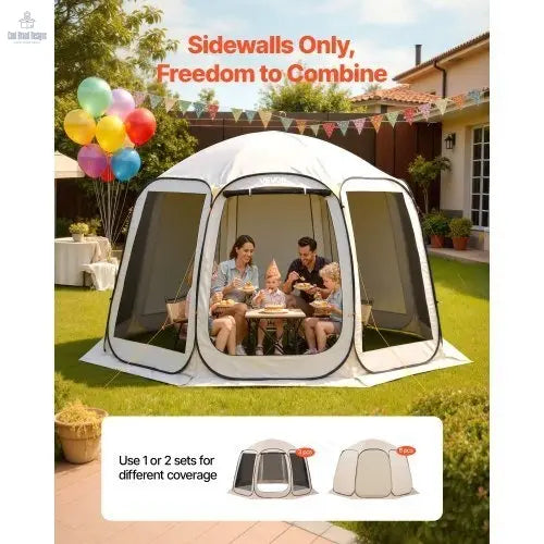 Sun Shade Sail Canopy Covers, Fit for 12 x 11 ft Screen House Tent, Sun Protection, 5.51 x 4.59 ft 300D Oxford Silver - Coated Fabric, Pack of 3 (Not Include Tent), for Outdoor Activities, Beige - Cool Brand Designs