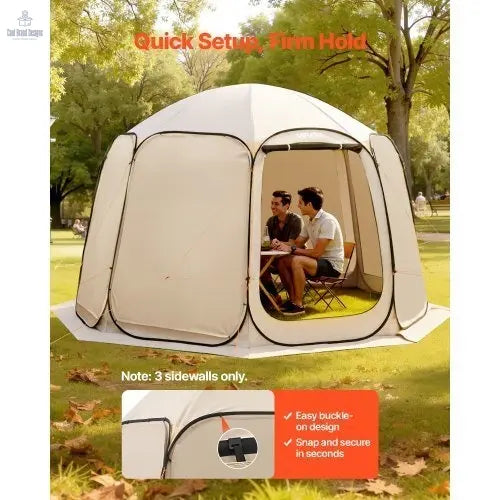 Sun Shade Sail Canopy Covers, Fit for 12 x 11 ft Screen House Tent, Sun Protection, 5.51 x 4.59 ft 300D Oxford Silver - Coated Fabric, Pack of 3 (Not Include Tent), for Outdoor Activities, Beige - Cool Brand Designs