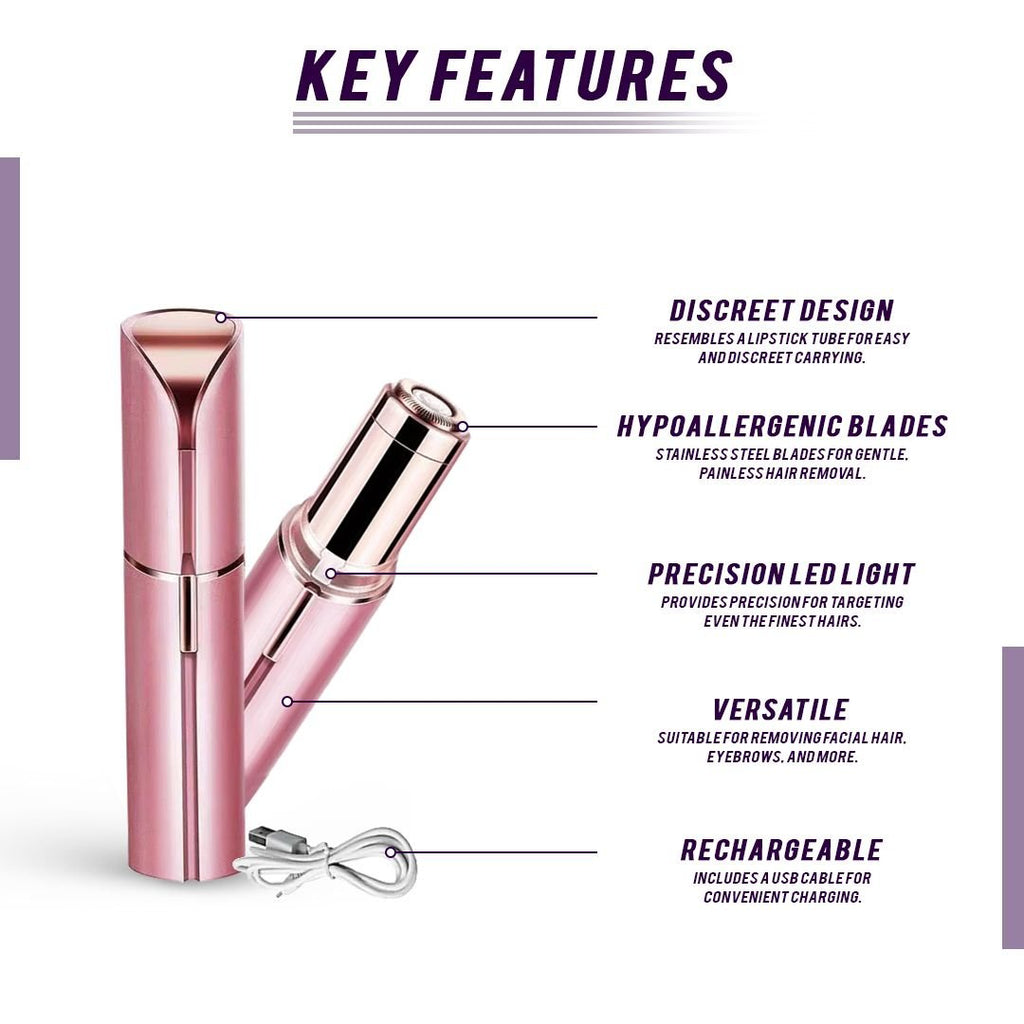 The Effortless Beauty Kit 3-in-1 Painless Facial Hair Remover, Precision Electric Eyebrow Trimmer & Rechargeable Heated Eyelash Curler Grooming Set for Smooth Skin and Long-Lasting Curled Lashes - Cool Brand Designs