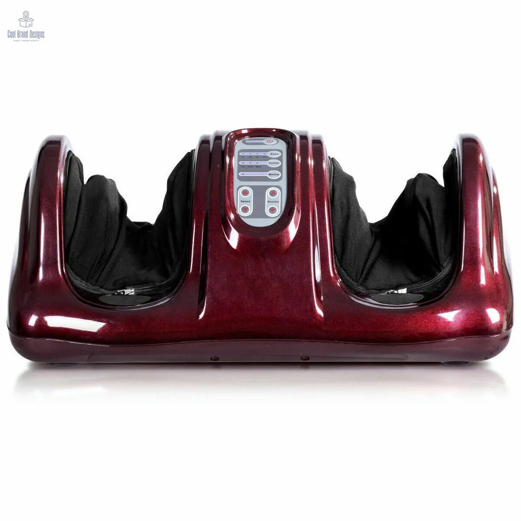Therapeutic Shiatsu Foot Massager with High Intensity Rollers - Dark Red - Color: Dark Red - Cool Brand Designs