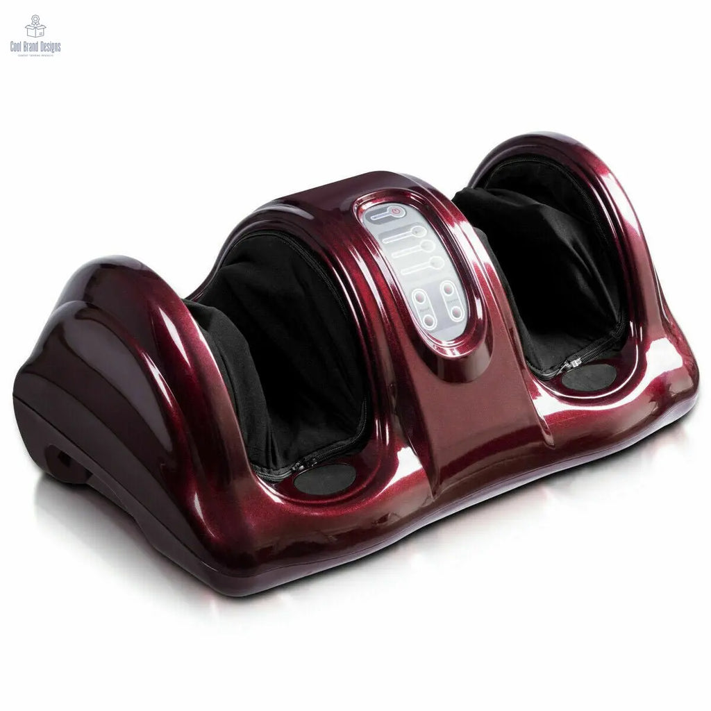 Therapeutic Shiatsu Foot Massager with High Intensity Rollers - Dark Red - Color: Dark Red - Cool Brand Designs