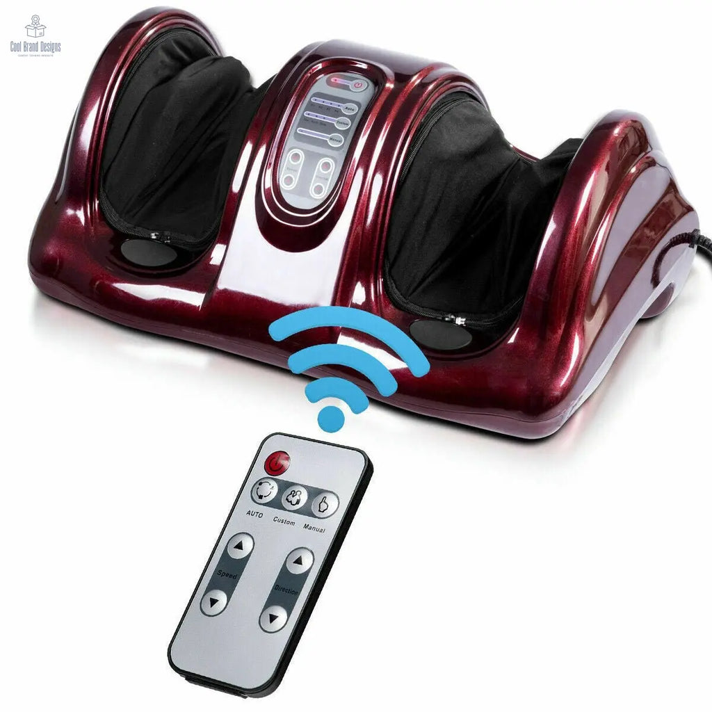 Therapeutic Shiatsu Foot Massager with High Intensity Rollers - Dark Red - Color: Dark Red - Cool Brand Designs