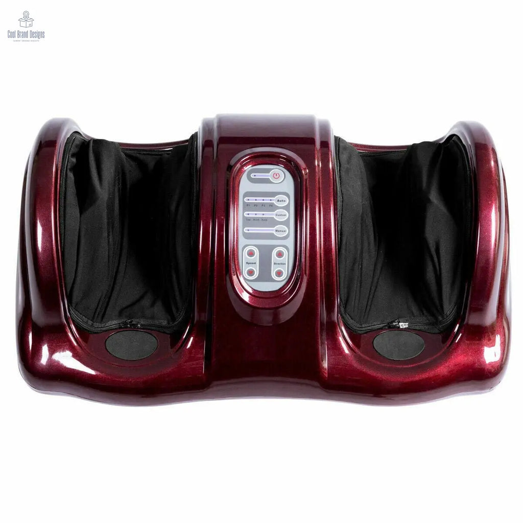 Therapeutic Shiatsu Foot Massager with High Intensity Rollers - Dark Red - Color: Dark Red - Cool Brand Designs