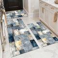 Three-piece kitchen rug set, non-slip and washable, abstract pattern kitchen hallway rug, soft and comfortable, suitable for sinks, floors, entrances, hallways and bathrooms. - Cool Brand Designs