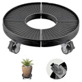 Trash Can Dolly with 4 Lockable Wheels, 440lbs Weight Capacity, Round Trash Can Roller Base, 15-22.8 in Adjustable, Heavy Duty Drum Dolly Plant Caddy, Multi-Functional Rolling Dolly Cart, Black - Cool Brand Designs