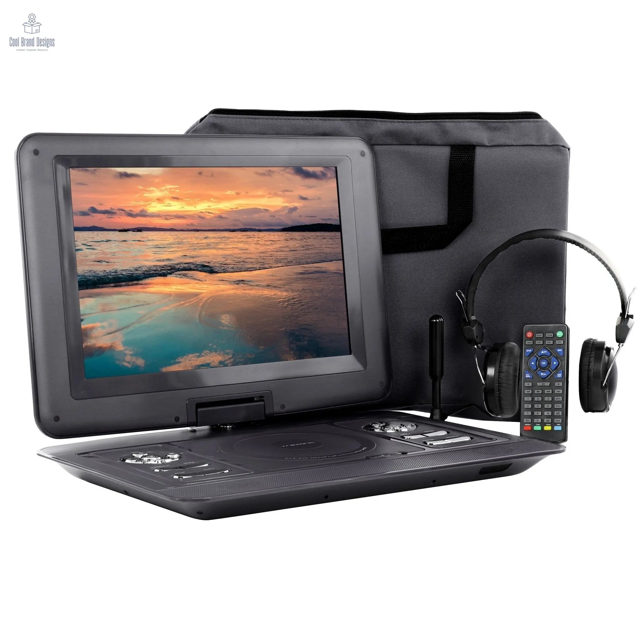 Trexonic 13.3 Inch Portable TV+DVD Player with Color TFT LED Screen and USB/HD/AV Inputs - Cool Brand Designs