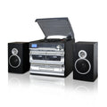Trexonic 3-Speed Vinyl Turntable  Home Stereo System with CD Player, Double Cassette Player, Bluetooth, FM Radio & USB/SD Recording Trexonic
