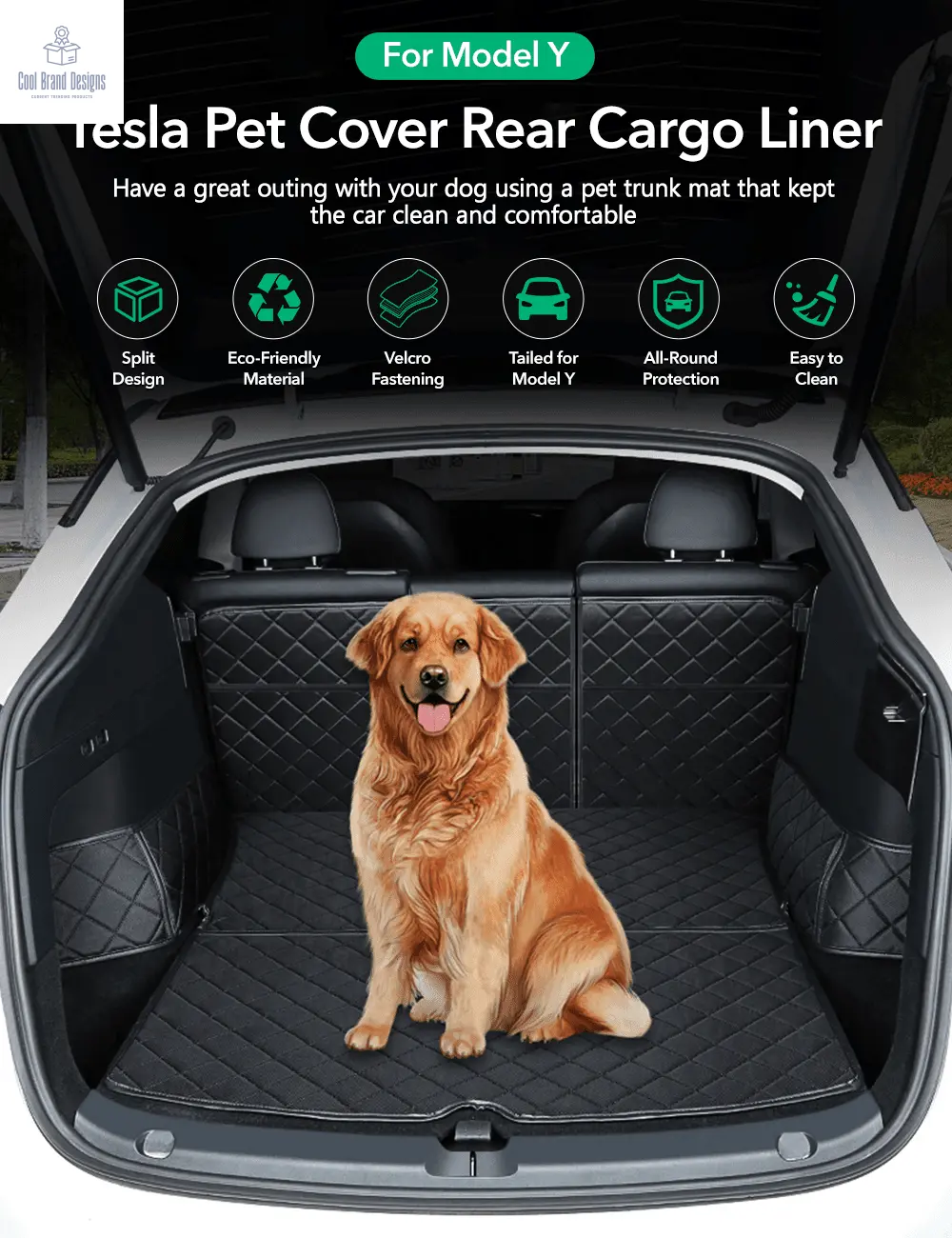 Trunk Mat Waterproof Car Dog Cover for Model Y | TESERY - Cool Brand Designs