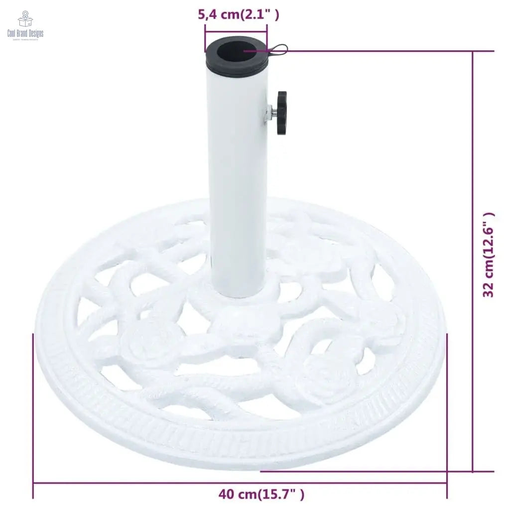 Umbrella Base White 19.8 lb 15.7" Cast Iron - Cool Brand Designs
