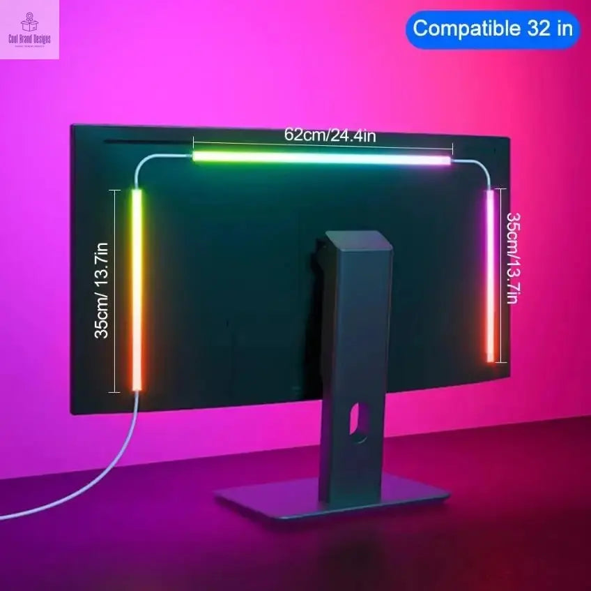 USB RGBIC LED Strip Lights for PC Monitor, App Controlled Gaming Backlight with Music Sync, 24 to 34 Inch Computer Screen LED Lighting for Gaming Room Decor - Cool Brand Designs