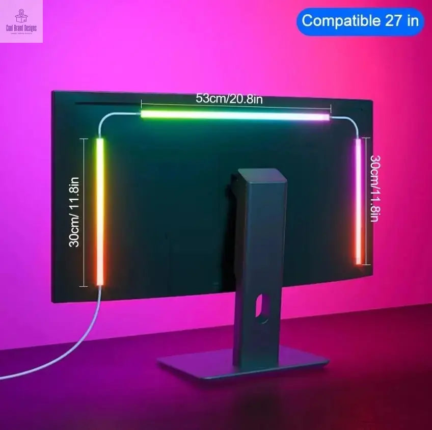 USB RGBIC LED Strip Lights for PC Monitor, App Controlled Gaming Backlight with Music Sync, 24 to 34 Inch Computer Screen LED Lighting for Gaming Room Decor - Cool Brand Designs