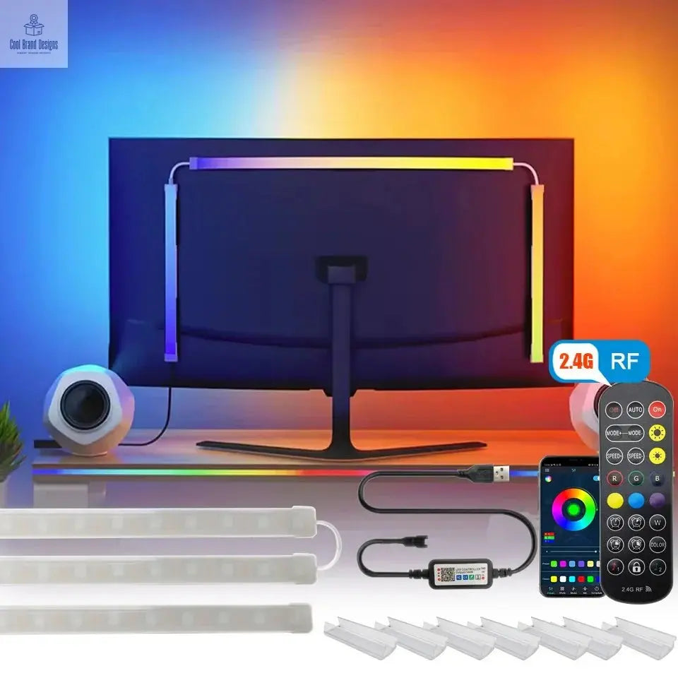 USB RGBIC LED Strip Lights for PC Monitor, App Controlled Gaming Backlight with Music Sync, 24 to 34 Inch Computer Screen LED Lighting for Gaming Room Decor - Cool Brand Designs