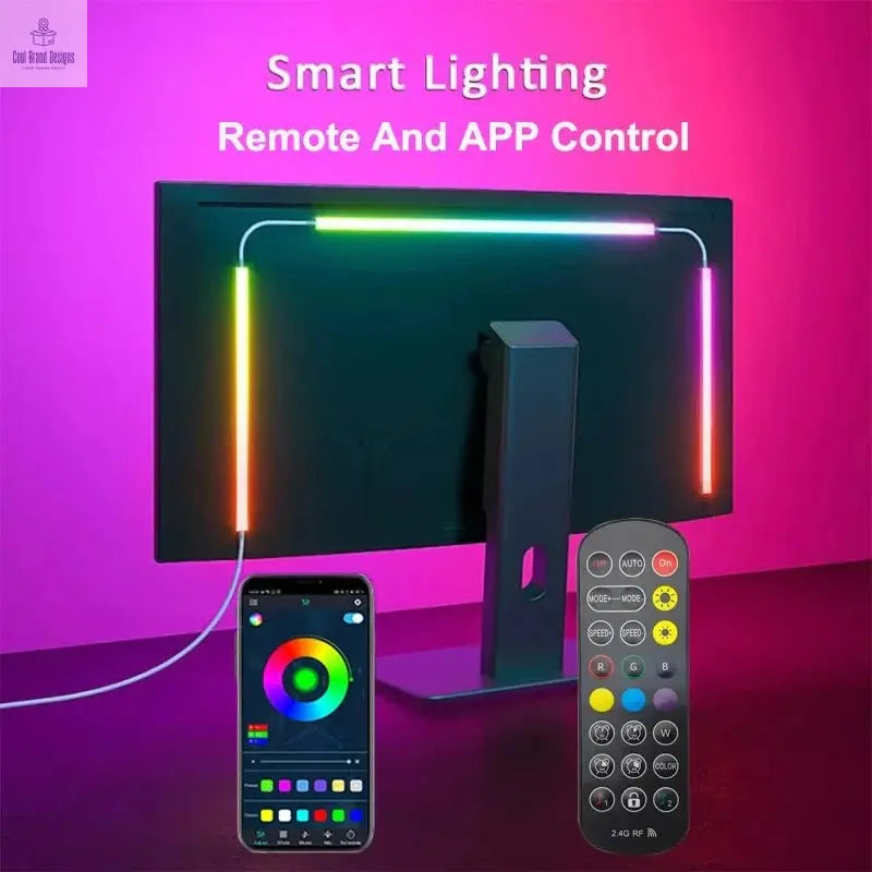 USB RGBIC LED Strip Lights for PC Monitor, App Controlled Gaming Backlight with Music Sync, 24 to 34 Inch Computer Screen LED Lighting for Gaming Room Decor - Cool Brand Designs