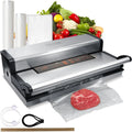 Vacuum Sealer Machine, 95Kpa 350W Powerful Dual Pump and Dual Sealing, Dry and Moist Food Storage, Automatic and Manual Air Sealing System with Built-in Cutter, with Seal Bag and External Hose VEVOR