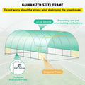 Walk-in Tunnel Greenhouse, 20 x 10 x 7 ft Portable Plant Hot House with Galvanized Steel Hoops, 3 Top Beams, Diagonal Poles, 2 Zippered Doors & 12 Roll-up Windows, Green - Cool Brand Designs