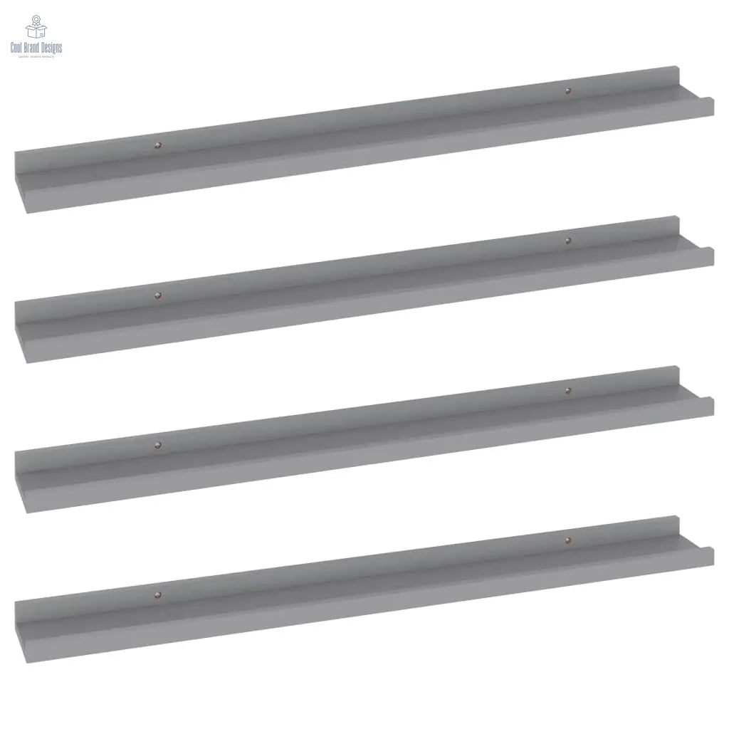 Wall Shelves 4 pcs Gray 31.5"x3.5"x1.2 - Cool Brand Designs