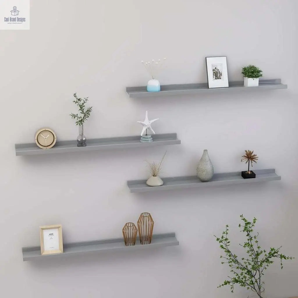 Wall Shelves 4 pcs Gray 31.5"x3.5"x1.2 - Cool Brand Designs