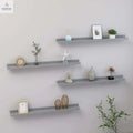 Wall Shelves 4 pcs Gray 31.5"x3.5"x1.2 - Cool Brand Designs