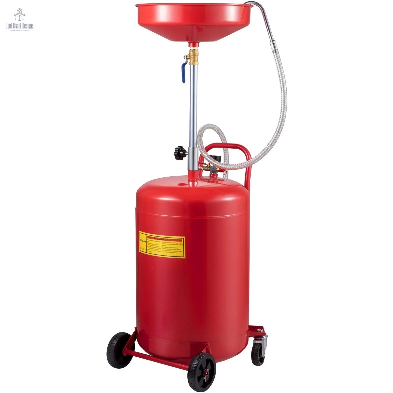 Waste Oil Drain Tank 20 Gallon Portable Oil Drain Air Operated Drainer Oil Change, Oil Drain Container, Fluid Fuel Transfer Drainage Adjustable Funnel Height, with Wheel for Easy Oil Removal - Cool Brand Designs