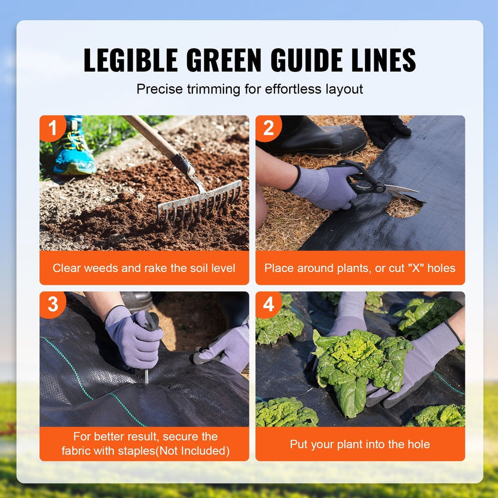 Weed Barrier Landscape Fabric, 3*100FT Heavy Duty Garden Weed Fabric, Woven PP Weed Control Fabric, Driveway Fabric, Geotextile Fabric for Landscaping, Ground Cover, Weed Blocker Weed Mat, Black - Cool Brand Designs