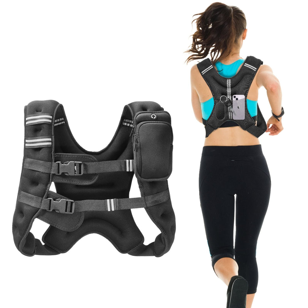 Weighted Vest, 16 lbs Weight Vest with Reflective Stripe, Adjustable Buckle Body Weight Vest for Men Women, Workout Equipment for Strength Training, Running, Jogging, Fitness, and Weight Loss - Cool Brand Designs