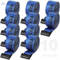 Winch Straps, 4" x 30', 6000 lbs Load Capacity, 18000 lbs Breaking Strength, Truck Straps with Flat Hook, Flatbed Tie Downs Cargo Control for Trailers, Farms, Rescues, Tree Saver, Blue (10 Pack) - Cool Brand Designs