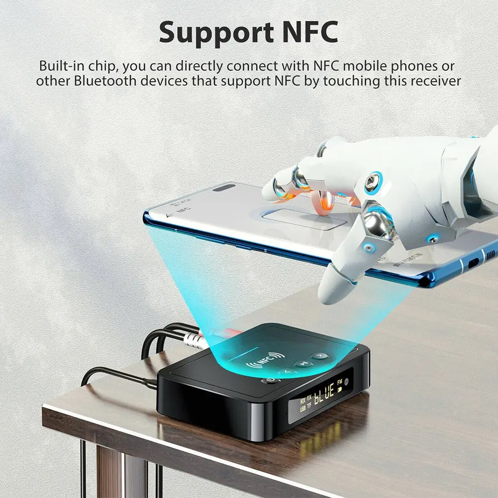 Wireless Audio Transmitter LED Digital Display Aux Rca Spdif Connection Adapter Fm Transmitter Black - Cool Brand Designs