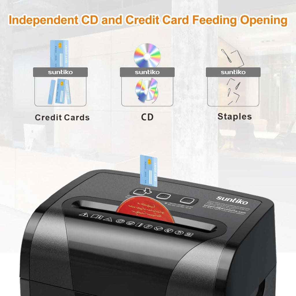 Woolsche Paper Shredder, 18-Sheet Cross Cut with 18 Liters Pull Out Bin, P-4 Security Level, Shred Paper and Credit Card, Durable&Fast with Auto Jam Proof System Shredder for Office - Cool Brand Designs