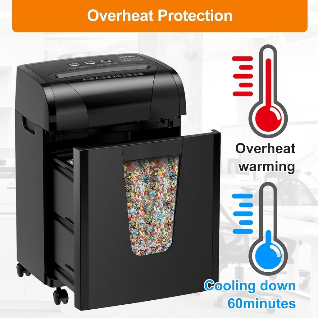 Woolsche Paper Shredder, 18-Sheet Cross Cut with 18 Liters Pull Out Bin, P-4 Security Level, Shred Paper and Credit Card, Durable&Fast with Auto Jam Proof System Shredder for Office - Cool Brand Designs