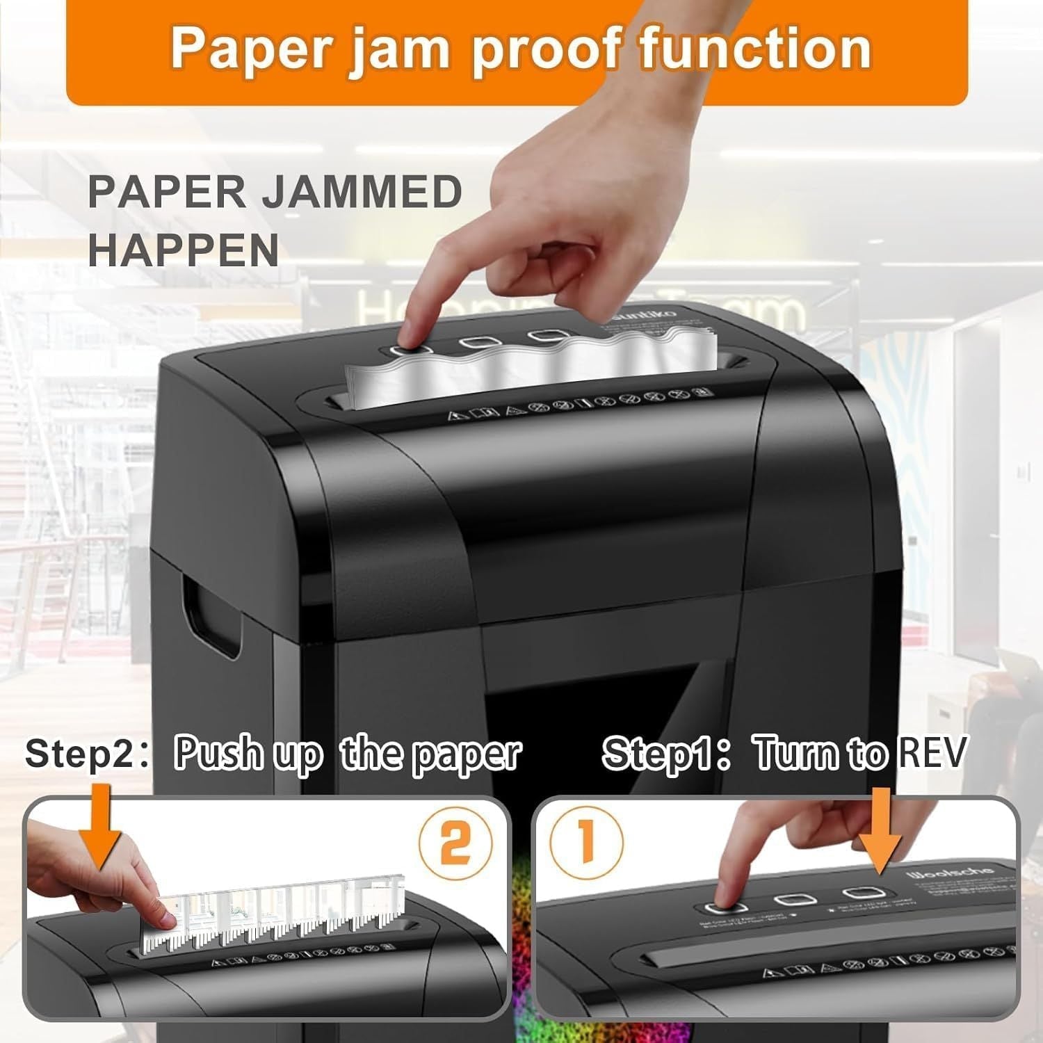 Woolsche Paper Shredder, 18-Sheet Cross Cut with 18 Liters Pull Out Bin, P-4 Security Level, Shred Paper and Credit Card, Durable&Fast with Auto Jam Proof System Shredder for Office - Cool Brand Designs